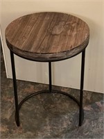Contempory Wood and Metal Accent Table