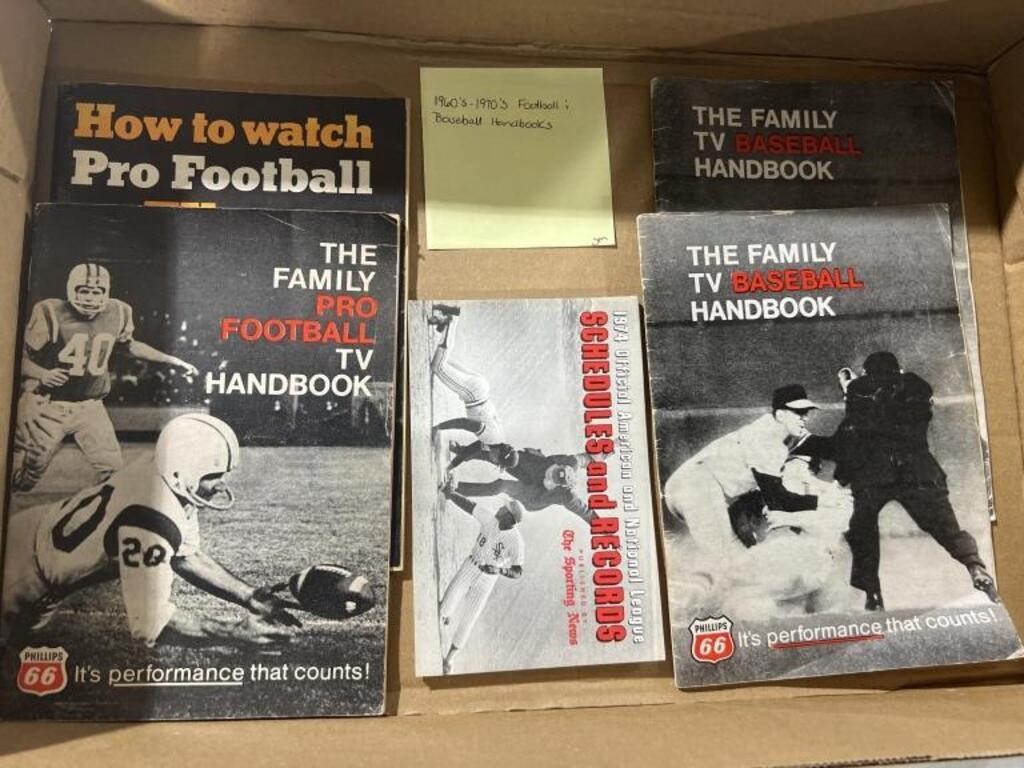 1960s 1970s football baseball schedules handbooks