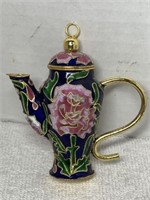 VINTAGE ORNATE CLOISONNÉ TEAPOT FIGURE   3 1/2in