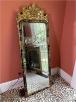 Black lacquer and hand-painted Chinese Wall mirror