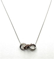 14 Kt & 925 Silver Diamond MOM Infinity Necklace
