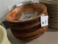 24 wood look salad bowls