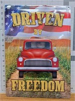 Metal sign "Driven by Freedom"