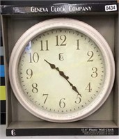 Geneva Clock Co. White Wash Wall Clock