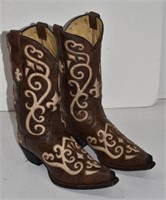 Tony Lama Leather Western Boots Size 8.5