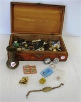 Vintage Polo wood jewelry box filled with a