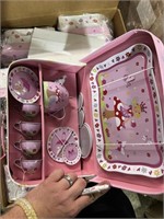 Lot of 12 Lucy Locket fairy tea set with carry