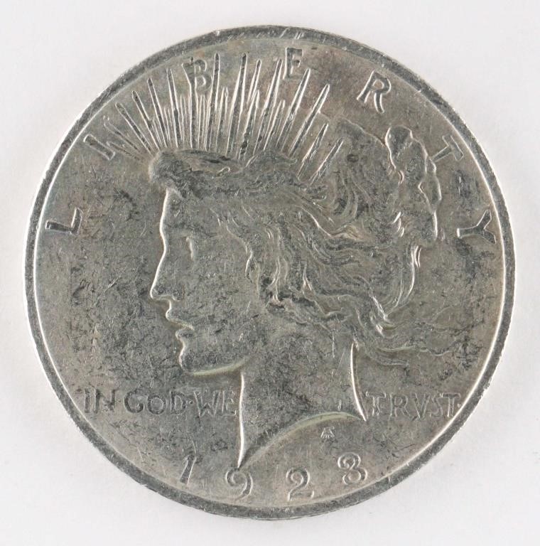 1923 US PEACE SILVER $1 DOLLAR COIN