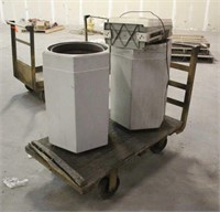 Utility Cart, Fan & (2) Garbage Cans