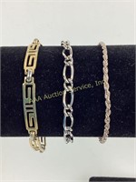 (3) sterling bracelets 18 grams