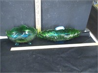 2 Vintage Greenglass dishes