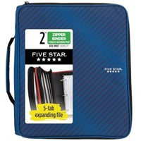 Five Star 2" Durable Zipper Binder, Includes 6