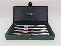 Towle Stainless Steel Steak Knives & Case