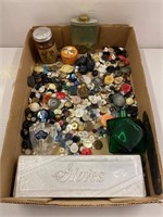 Group buttons, McConnon's Fragrant Pomade Jar,