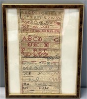 1823 Marker Needlework Sampler