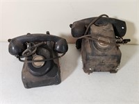 Vintage Sidewind & Rotary Telephone