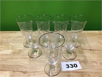 Silver Lined Glass Goblet lot of 8