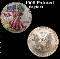1999 Painted Silver Eagle Dollar 1 Grades