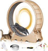 XL Cat Wheel  45  Natural Wood  Carpeted