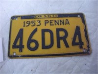 1953 Penna License Plate