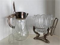 Crystal Ice Insert Decanter&Godinger Ice Bucket