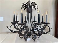 Black / Bronze Iron 8 Light Chandelier