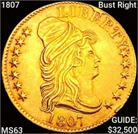 1807 Bust Right $5 Gold Half Eagle CHOICE BU