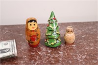 Nesting Dolls. Christmas Tree. Russian. 3 in all!