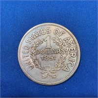 United State of America 1851 Dollar Copy