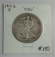 1917-S  Obv. Walking Liberty Half Dollar   F