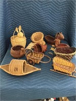 Unique Baskets Lot of 10 Turtle Frog Rabbit Boat