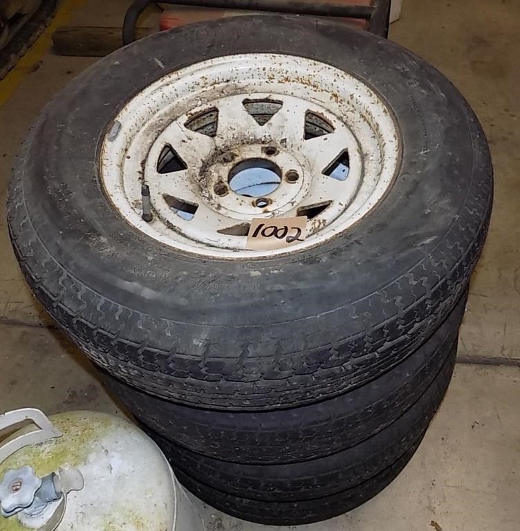 4 15 INCH TRAILER TIRES AND WHEELS