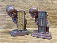 Lot of 2 Black Sambo Thermometers