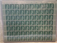 Sheet Of 70 x 42 Pfennig WWII Hitler Stamps