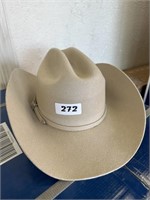 El Mayor White Cowboy Hat Size MEX: 06 USA: 7 1/2