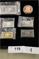 6PC COLLECTION OF 10Z VARIOUS BULLION