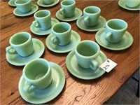 (6) Jade-ite Cups & Saucers