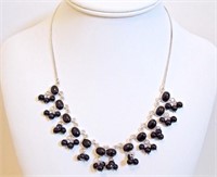 Vintage Necklace sterling silver 925 Black Onyx