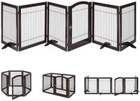 unipaws Pet Playpen with Wood and Wire, 6 Panels