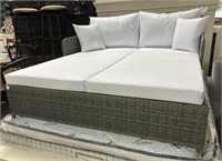 Outdoor Gray resin Wicker Double Lounger