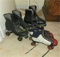 Set of 3 vintage rolling skates