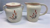 6”Cattail Pitcher and Canister w/ lid