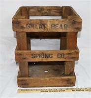 VINTAGE GREAT BEAR MINERAL SPRING CO. WOODEN CRATE