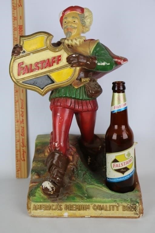 Falstaff Beer Sir John Statue Bar Back Advertising