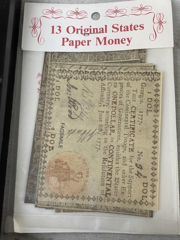 13 Original Estates Paper money - Copies