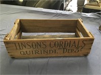 Tinsons cordial wooden crate