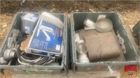 2 Plastic Tubs of Vents, Pipe, Hose, Tap Parts etc