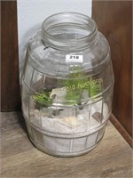 Vintage Glass Pickle Jar With Sand Display