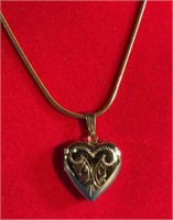 Sterling Silver Heart Locket on 18" Sterling Chain