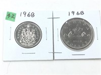 1968 Ms63 Nickel 50 Cents/ Dollar